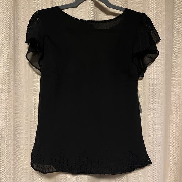 Sandra Darren Tops - Sandra Darren black Beaded blouse NWT Size 6